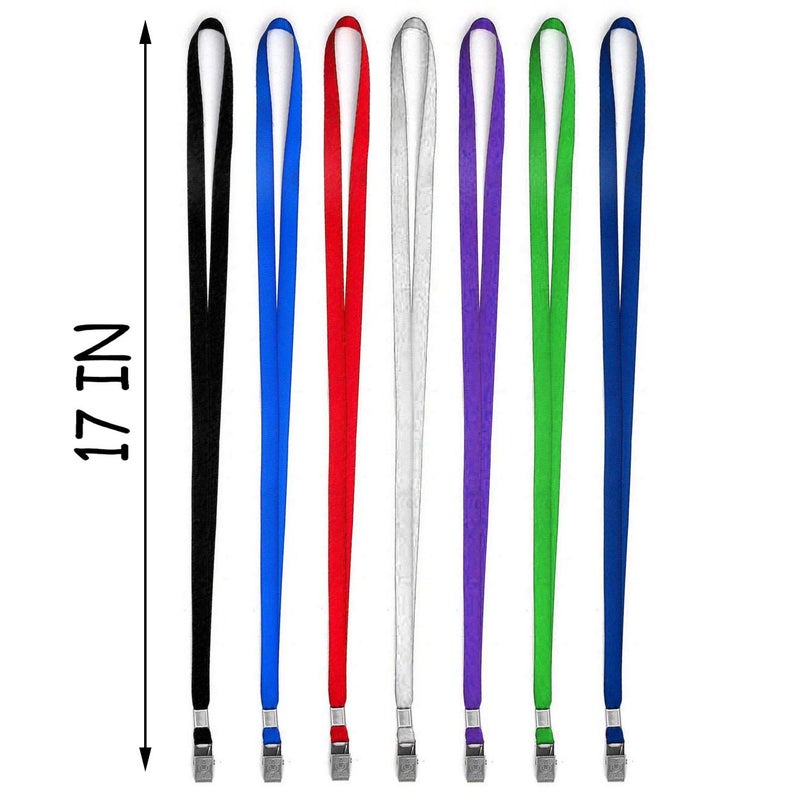 Beebel Lanyards 100 Pack Nylon Flat Badge Lanyard for Id Badge Name Tag (Navy Blue, 100 Pack) - Image 2